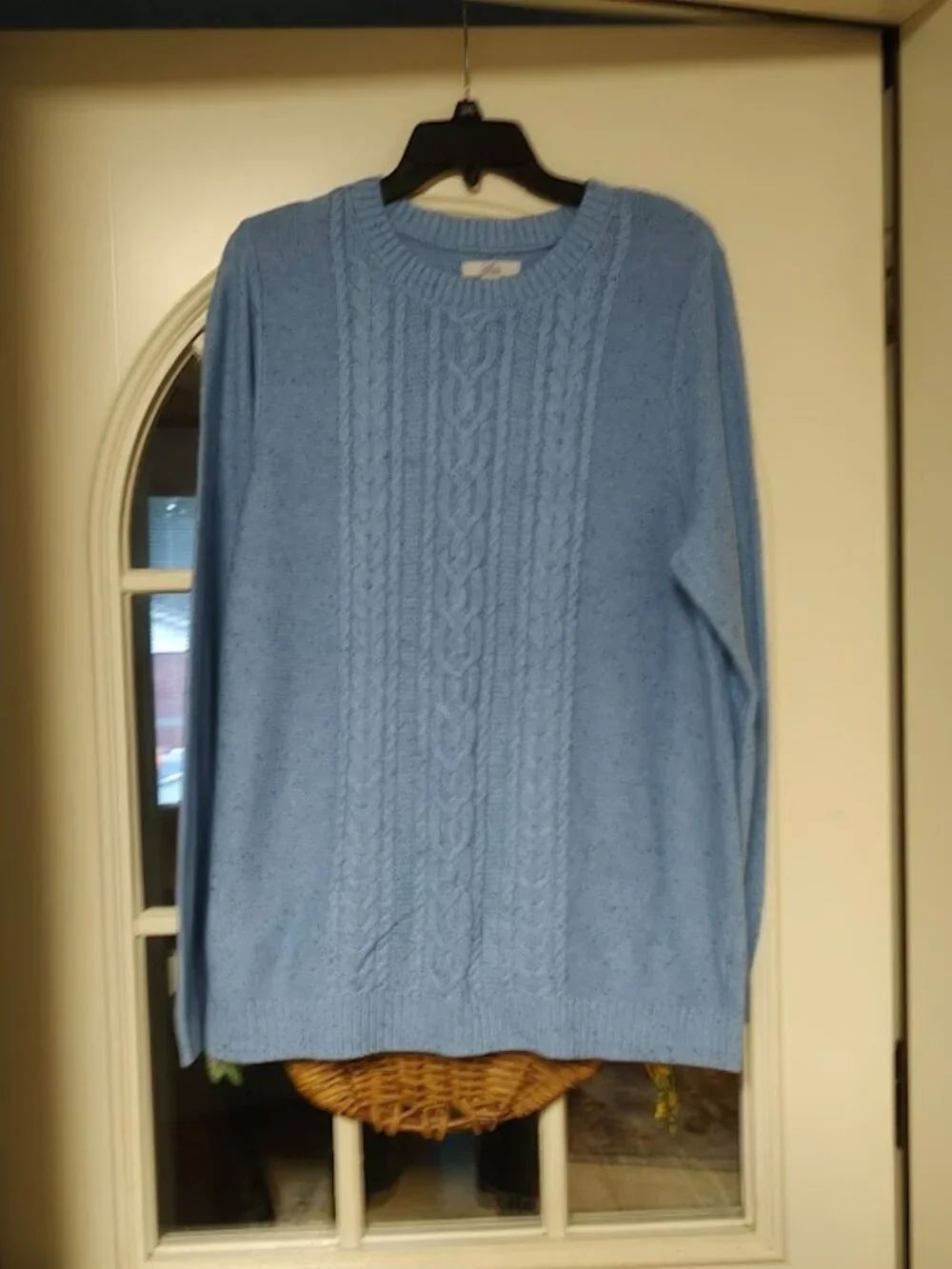 New Croft & Barrow Light Blue Speck Sweater Size Women's XL
